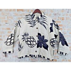 NWT Sugar Street Weavers Women's Pineapple Passion Button Up Sweater Jacket XL